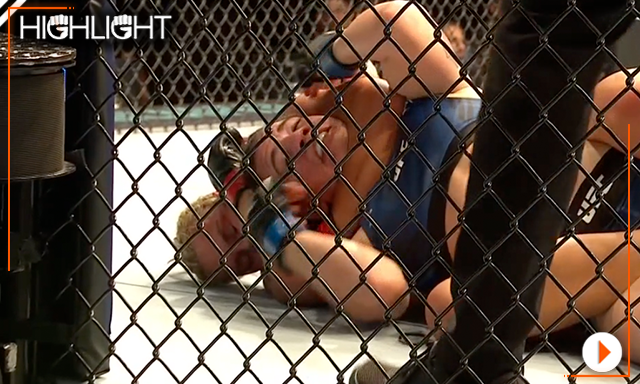 Stephanie Egger. with a rear-naked choke in the opening bout. 
